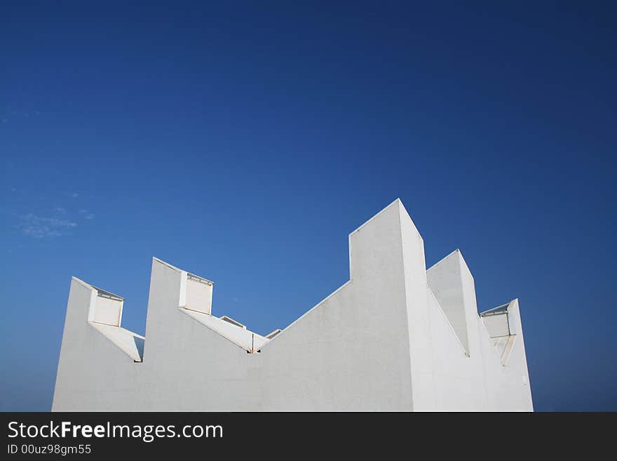 Isolate white building top