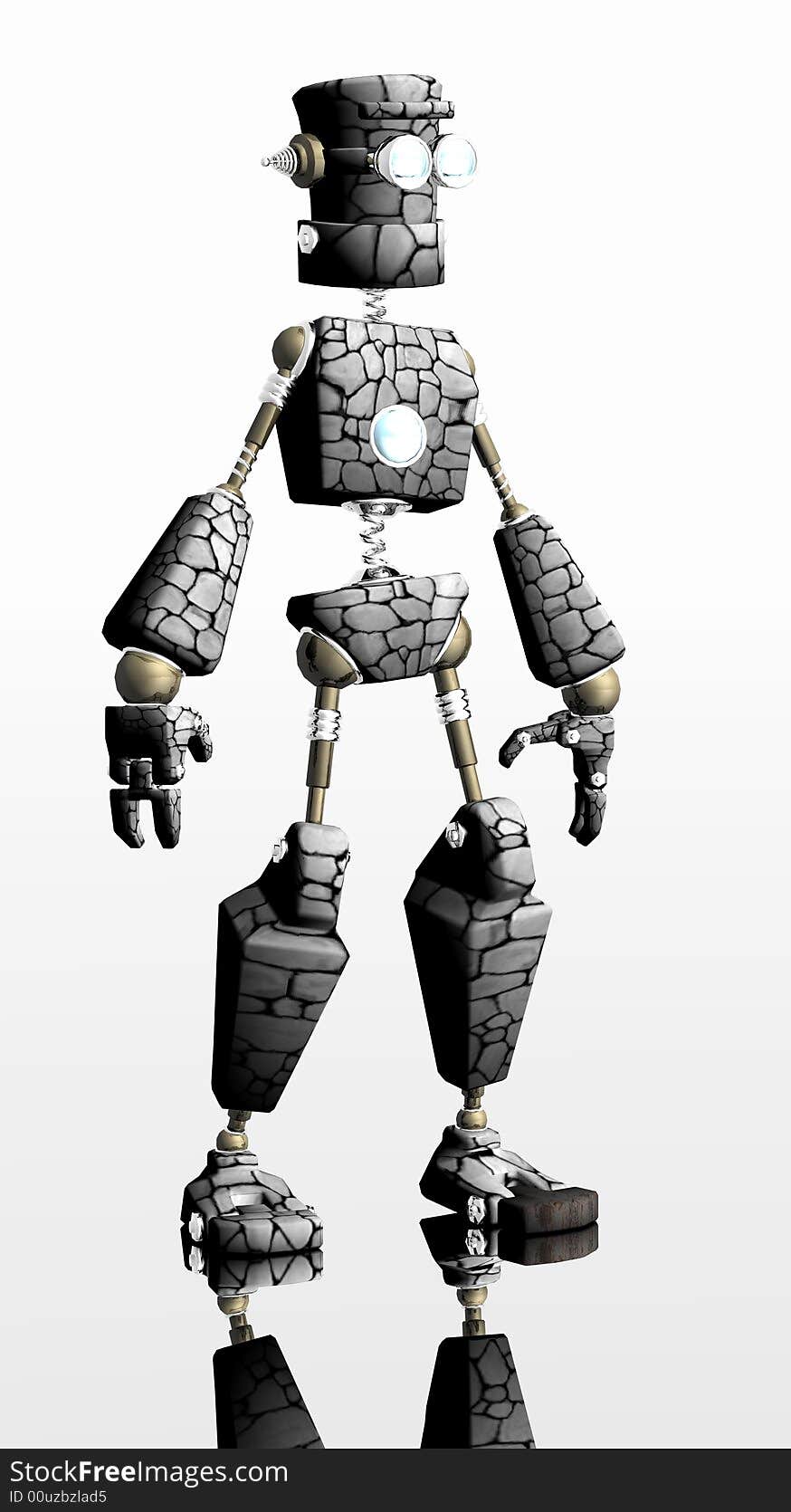 3d render of rock texturd robot :P. 3d render of rock texturd robot :P