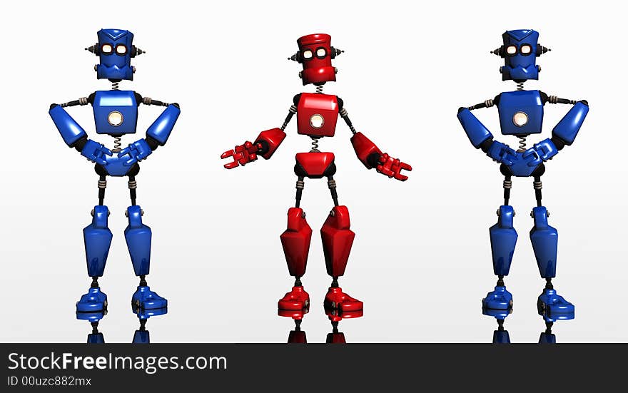 Cgi render of robot machine