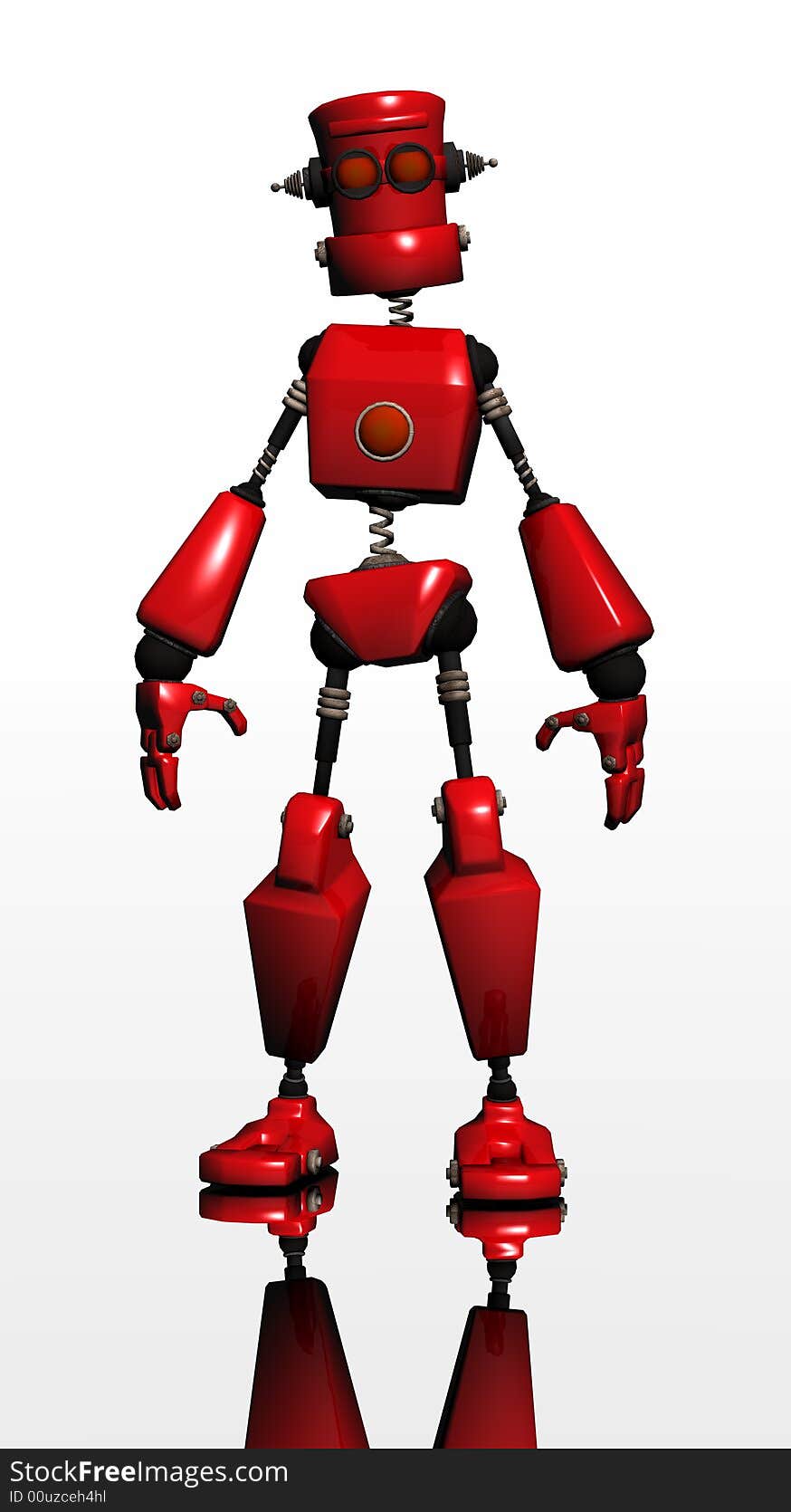 Robot Standing Tall Red