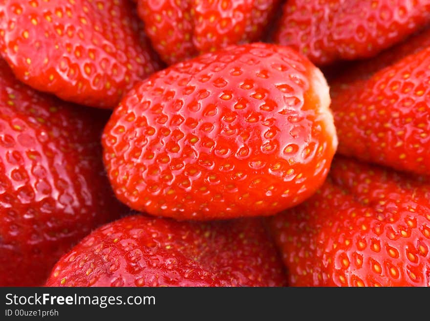 Macro of  strawberry, food background. Macro of  strawberry, food background