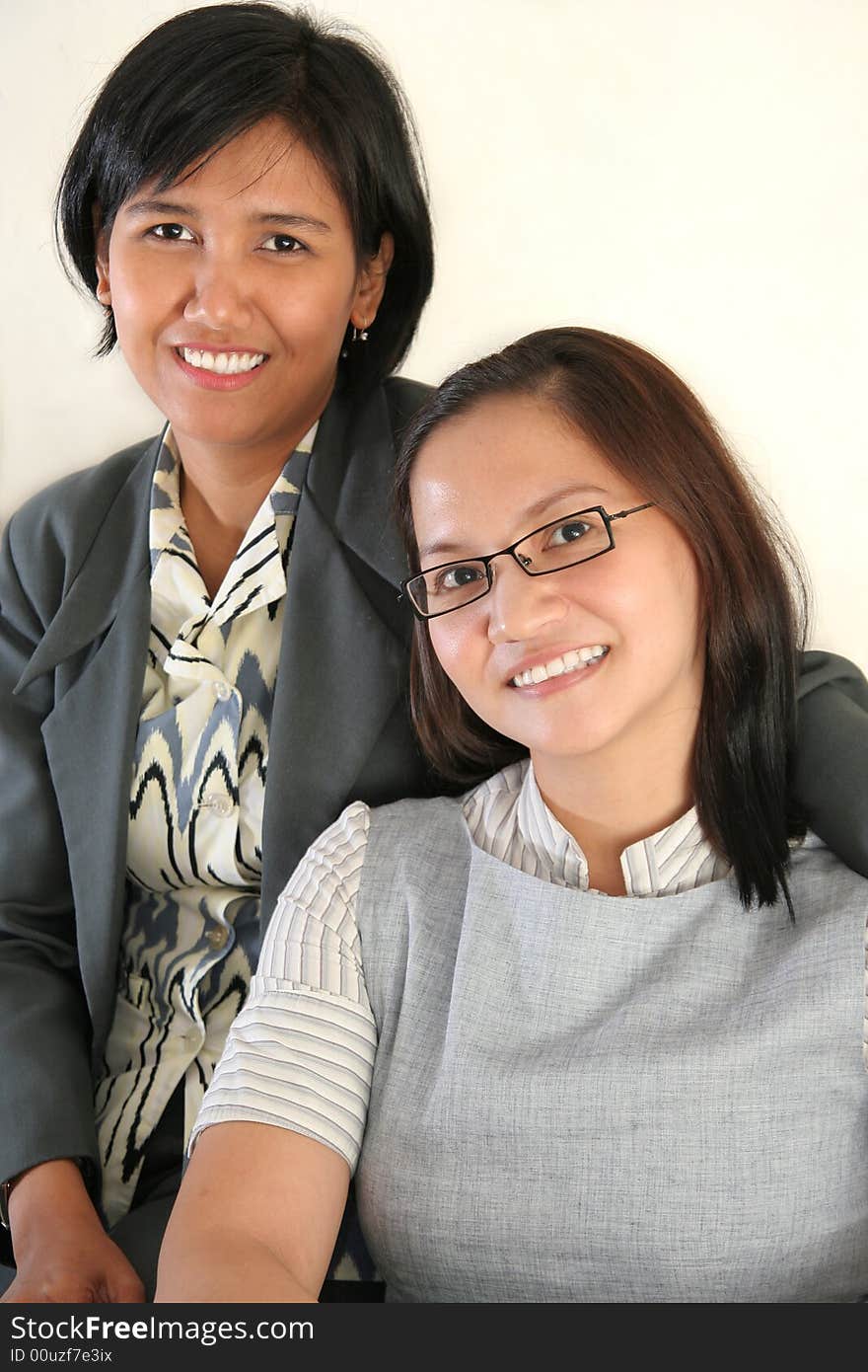 Photograph of two office colleague