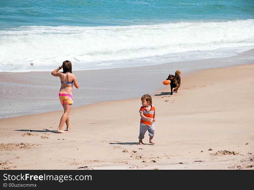 Playing on Beach