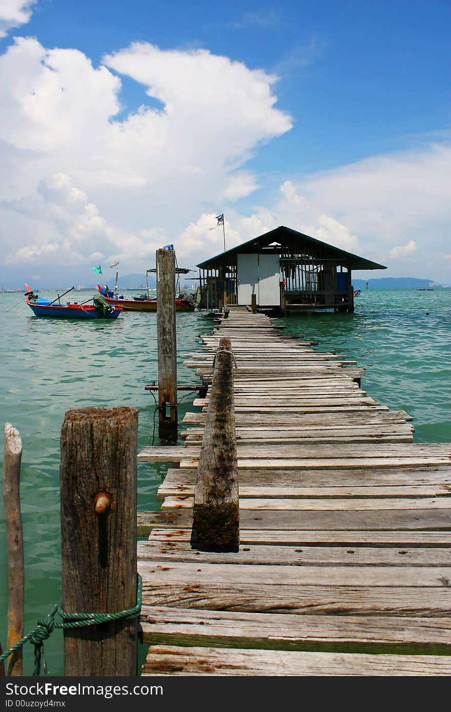 The bridge link to a small fishing port. The bridge link to a small fishing port