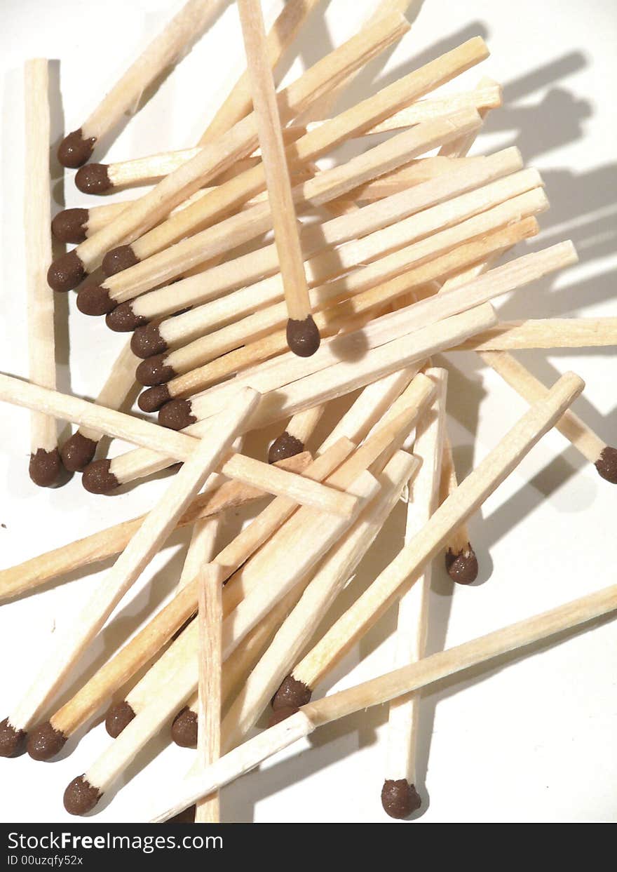 Matches on a white background. Matches on a white background.