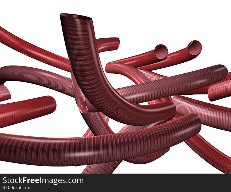 Abstract background of red pipes