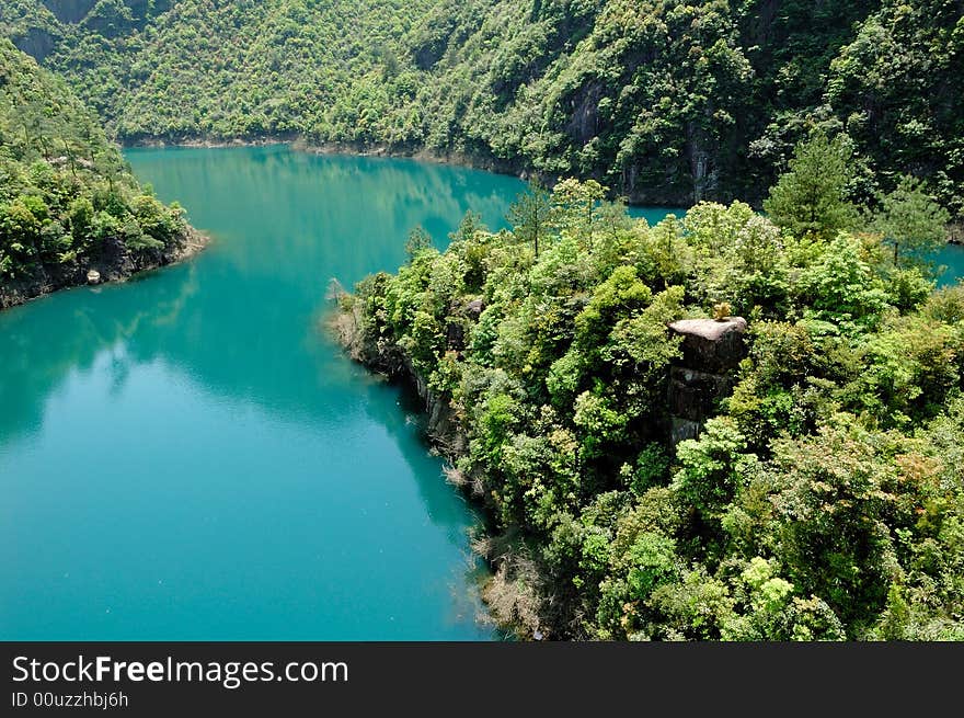 Blue lake in the mountain. Blue lake in the mountain.