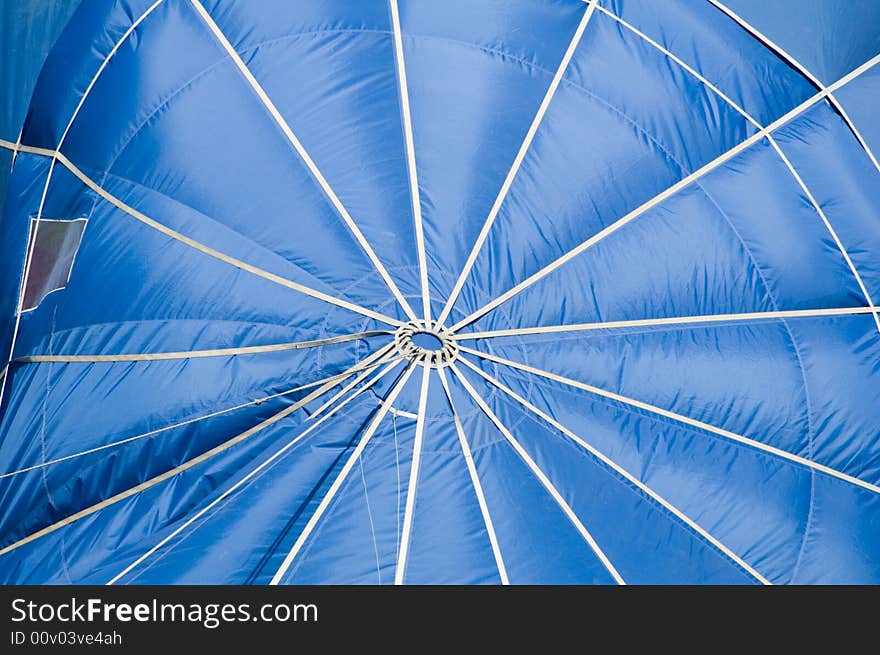 Top of the hot air ballon on the ground. Top of the hot air ballon on the ground