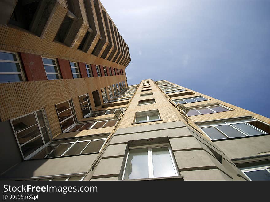 House and sky upwards