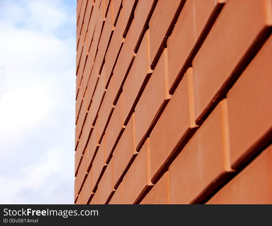 Background of wall from a red brick