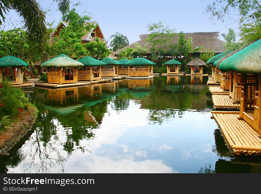 Floating huts