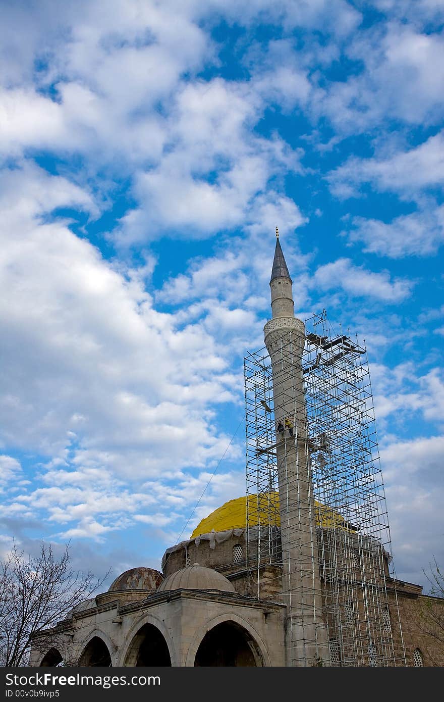 Old mosque from ottoman period during the renovation. Old mosque from ottoman period during the renovation