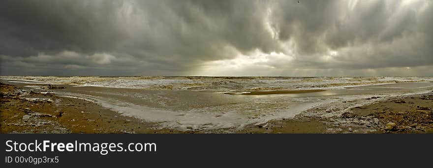 Storm scenary over the sea