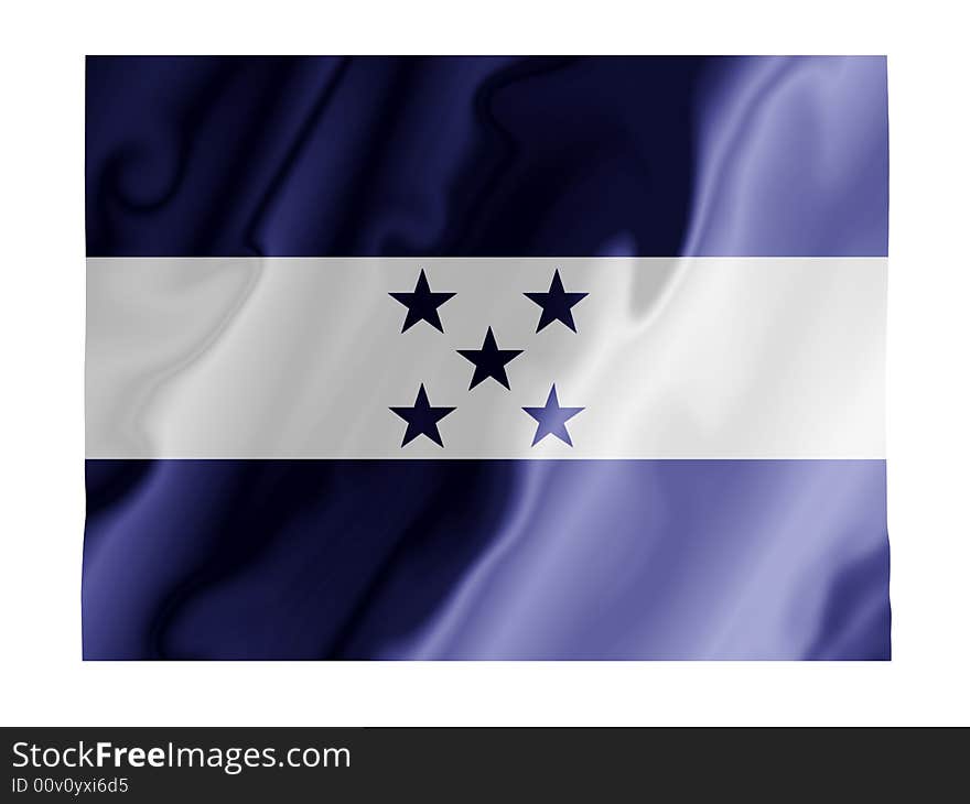 Fluttering image of the Honduras national flag. Fluttering image of the Honduras national flag