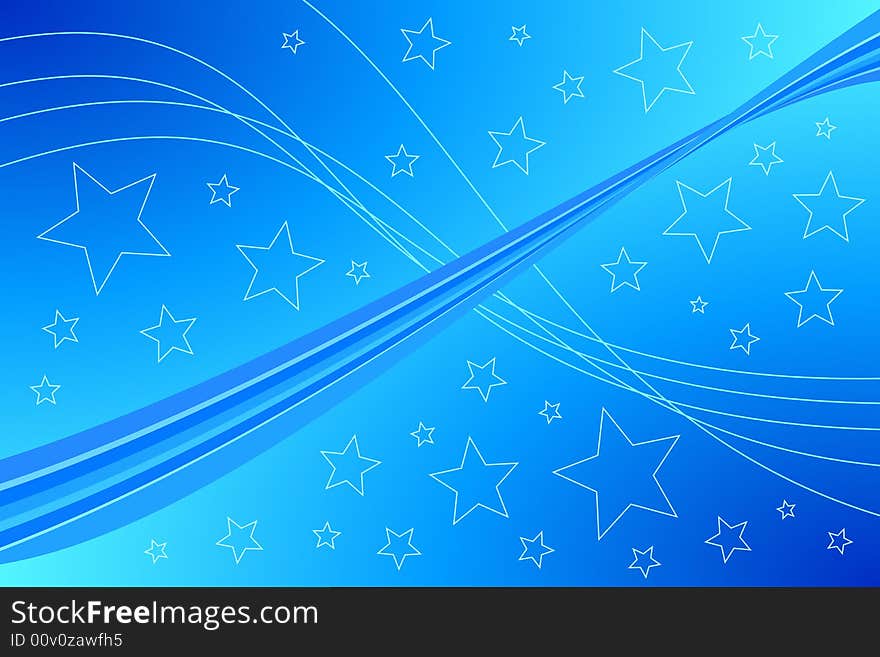 Vector illustration of blue stars