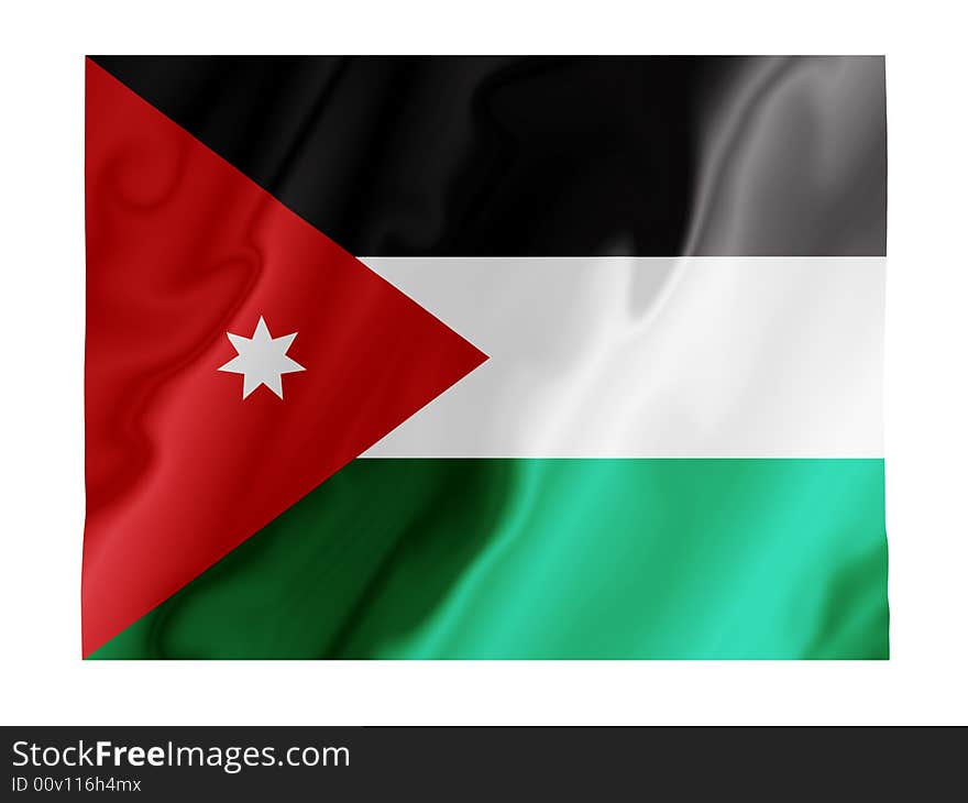 Fluttering image of the Jordanian national flag. Fluttering image of the Jordanian national flag