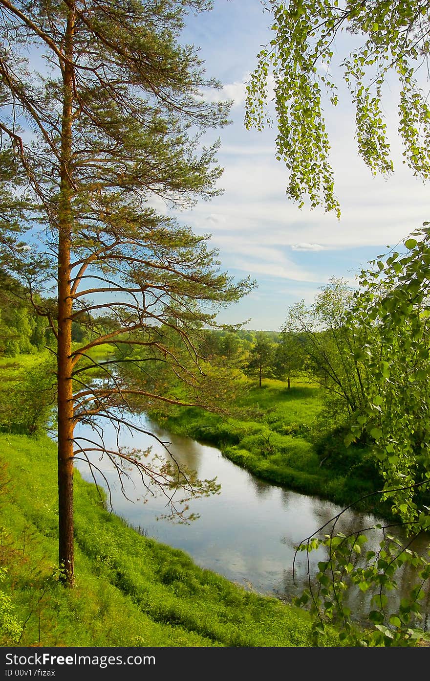 Landscape with river and trees