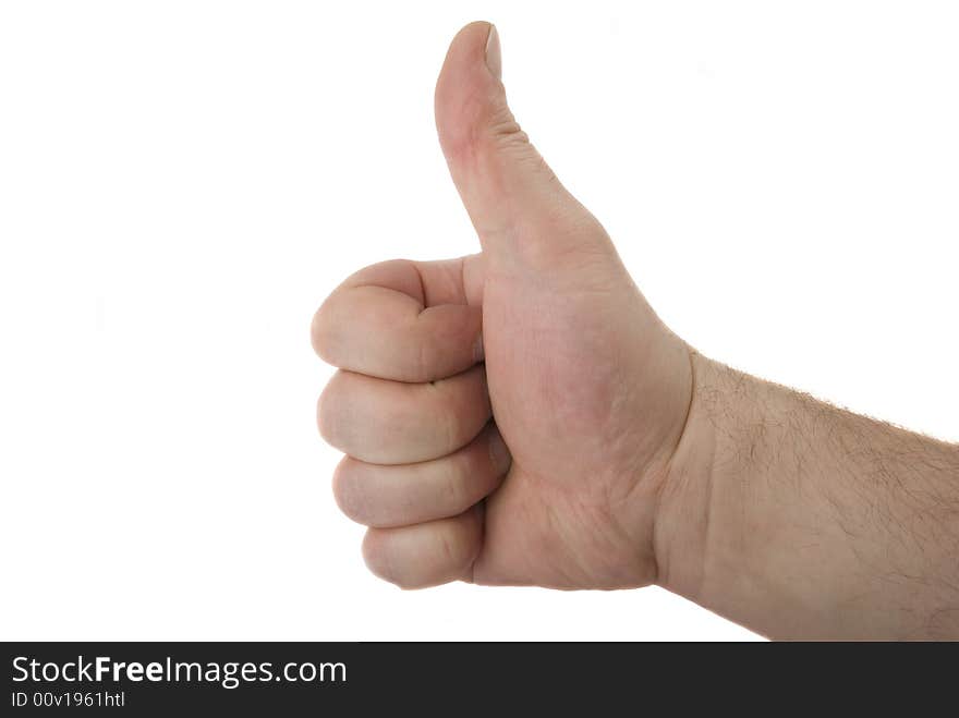 Man's palm isolated on the white background. Two light source. Man's palm isolated on the white background. Two light source.