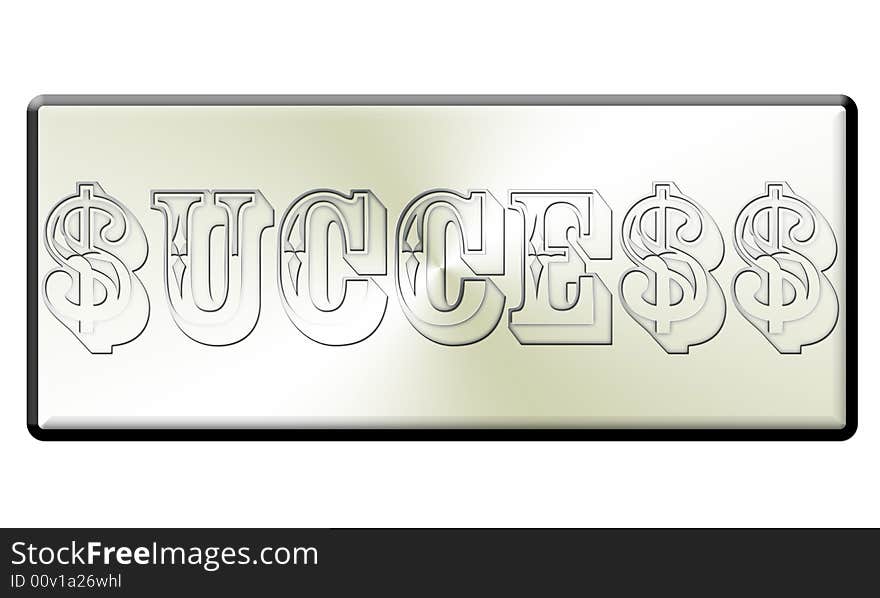 Silver success plate with dollar sign instead letter s