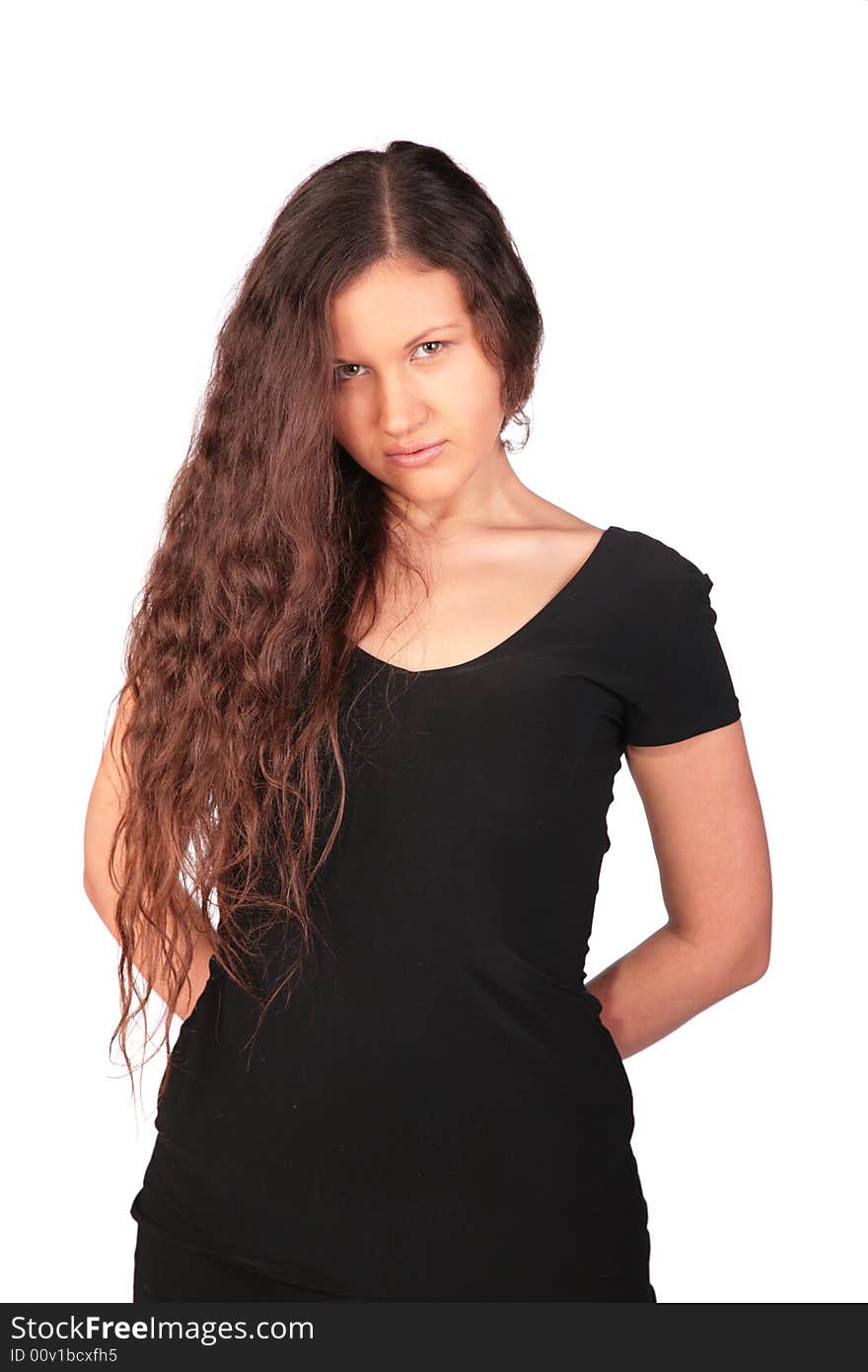 Young girl in black dress