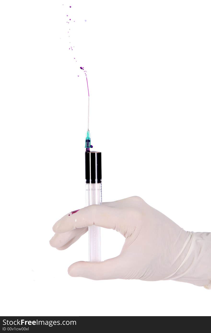 A injection on white background