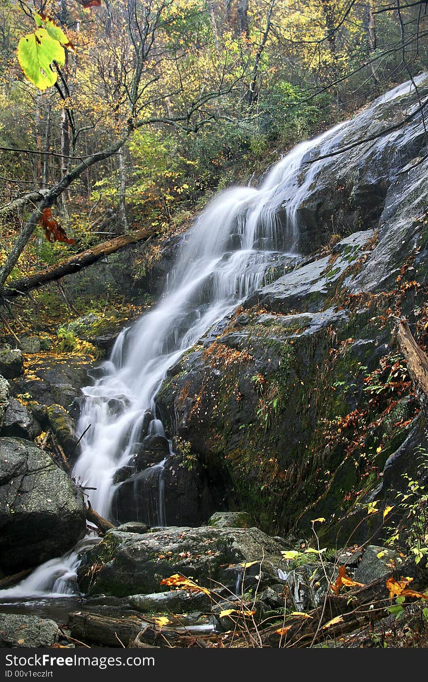 Tall and beautiful waterfall in autumn. Tall and beautiful waterfall in autumn