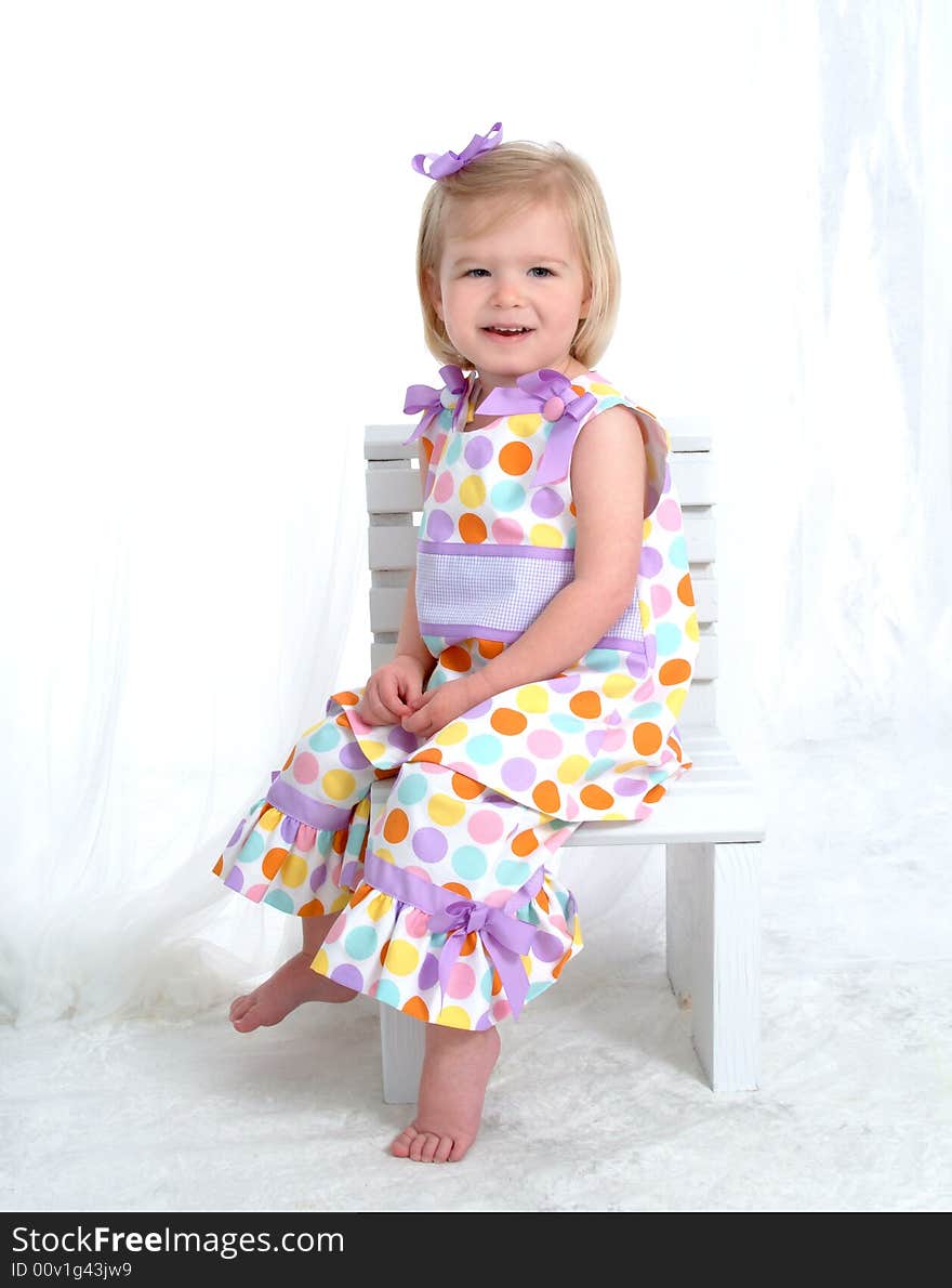 Little Girl In Polka Dot Dress