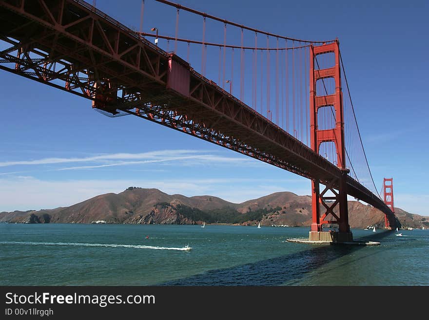 View on Golden Gate bridge in San Francisco, USA. View on Golden Gate bridge in San Francisco, USA.