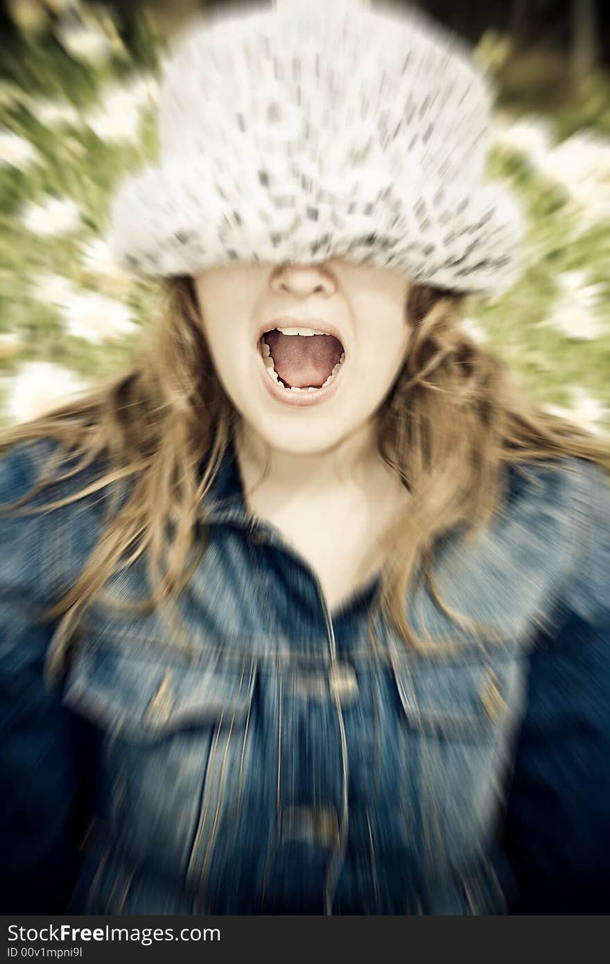 Screaming woman