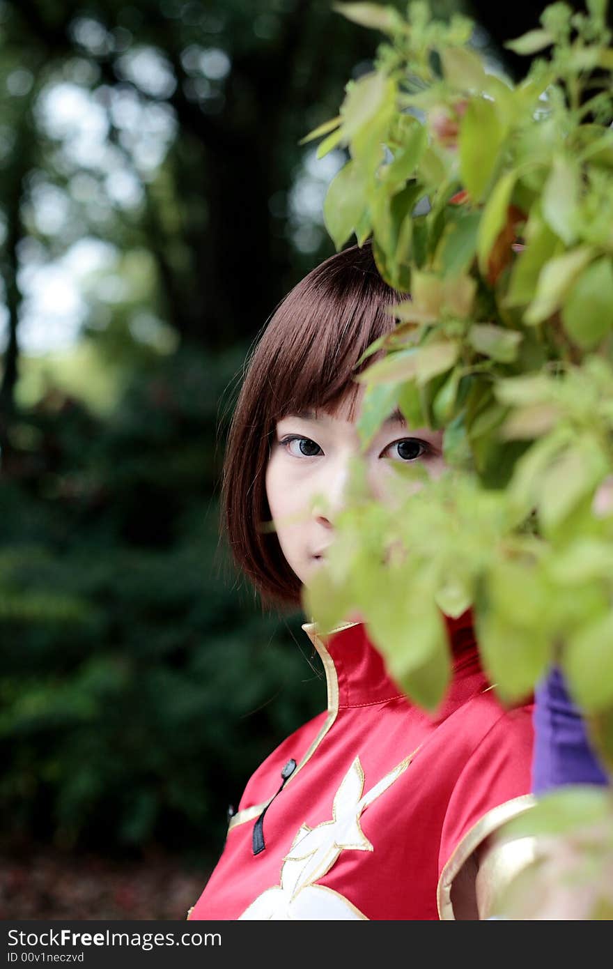 Pretty traditional girl in Japanese clothes