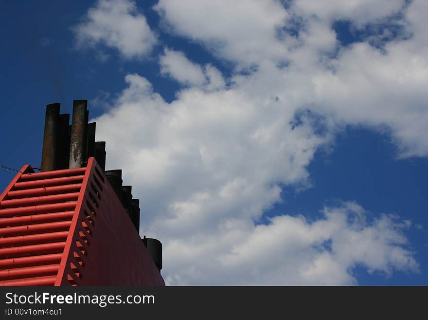 Chimney of ship