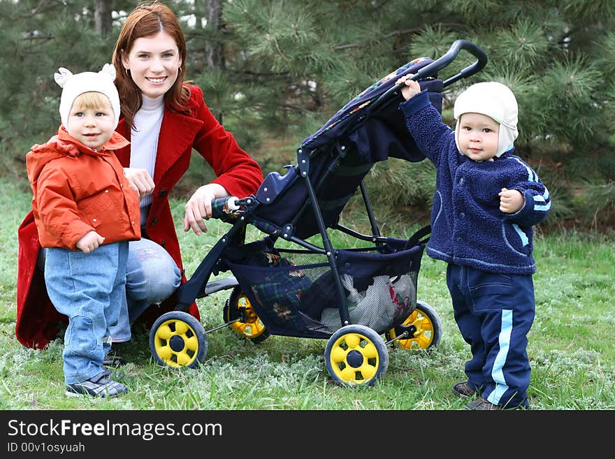 Family on walk