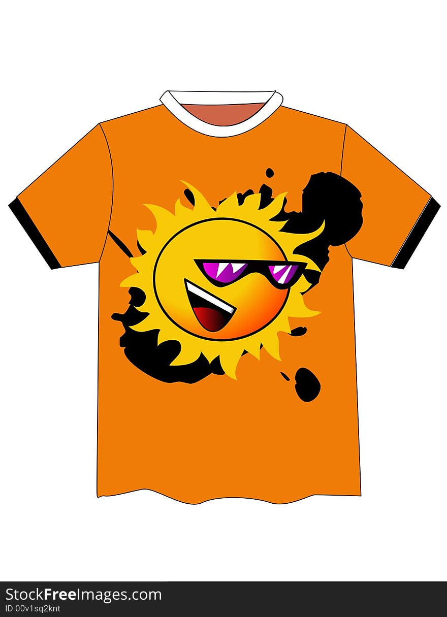 Vector t-shirt design summer sun