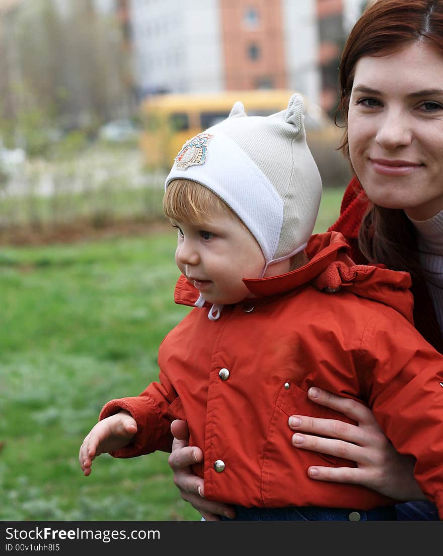 Family on walk