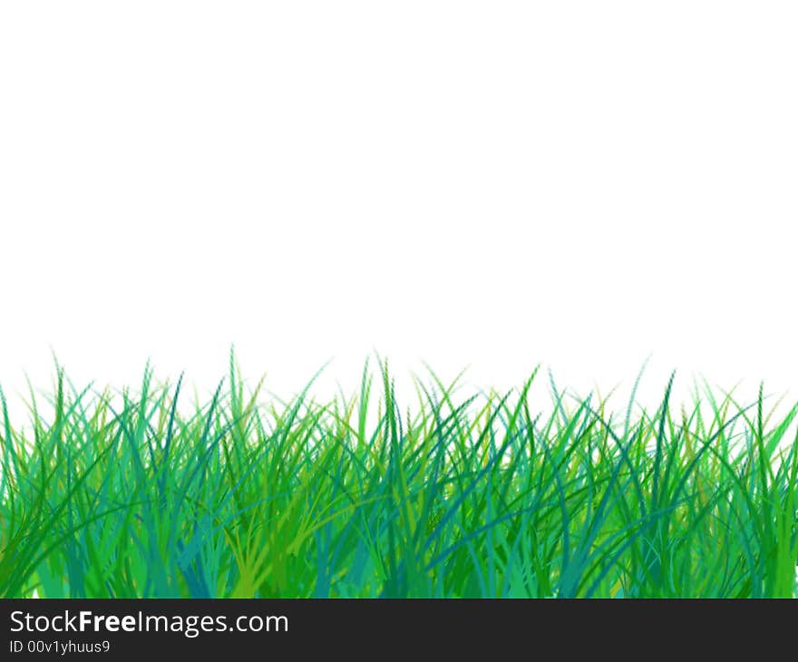 Illustration of green grass isolated with white background