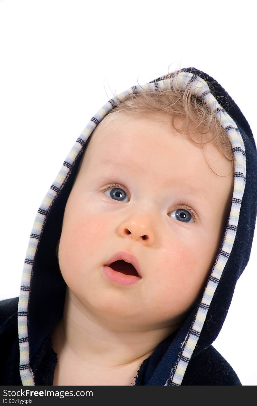 Beautiful baby on white background