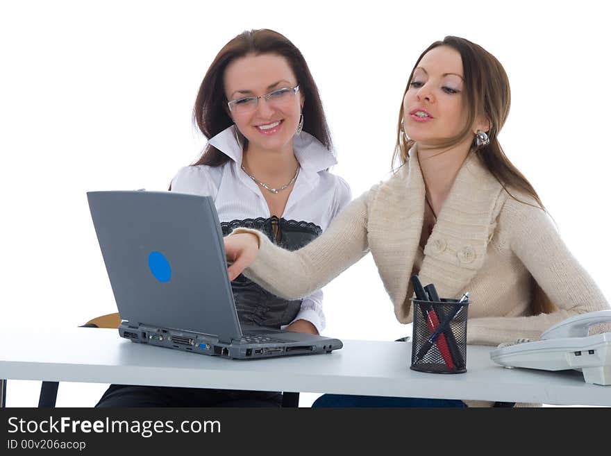 Business woman work with laptop