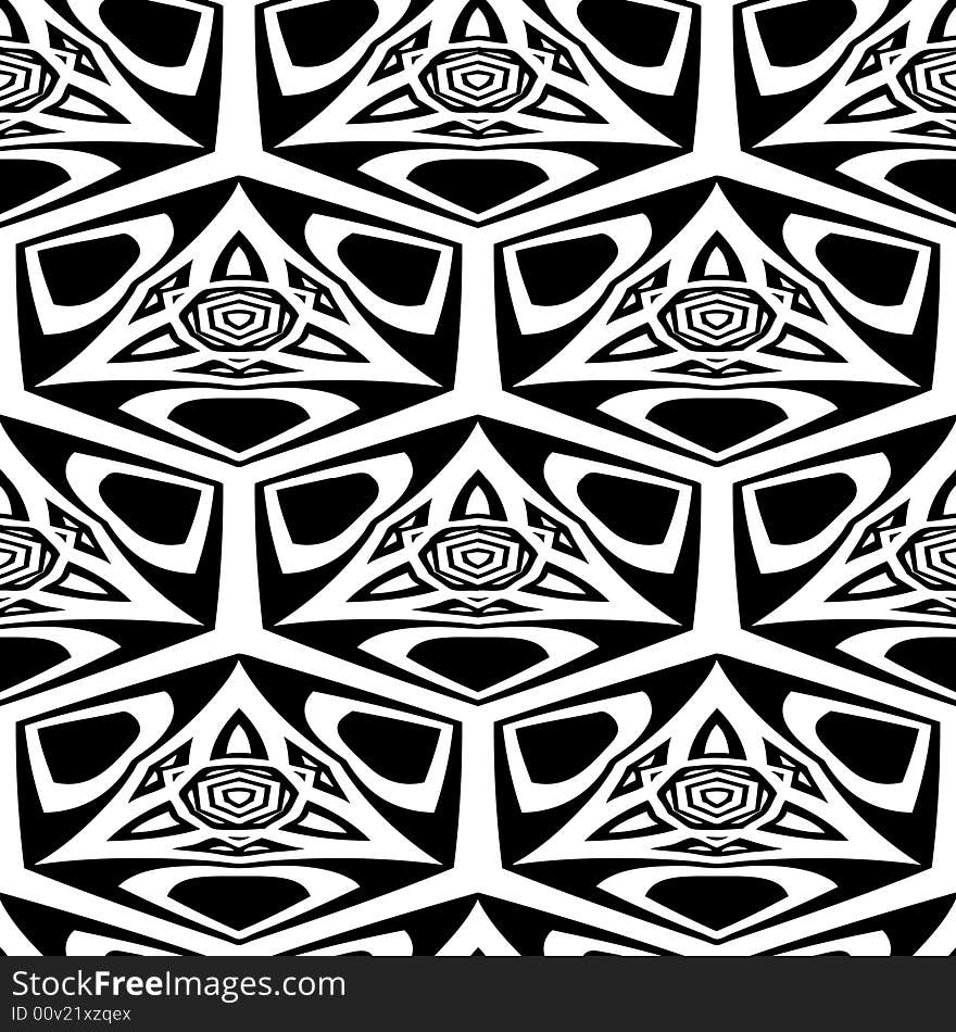 Abstract seamless black-and-white pattern - graphic illustration. Abstract seamless black-and-white pattern - graphic illustration