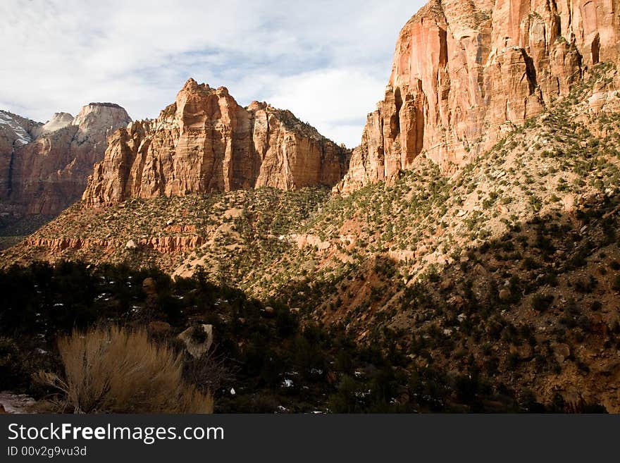 Zion National Park – Red Rock Cliffs of East Zion Canyon