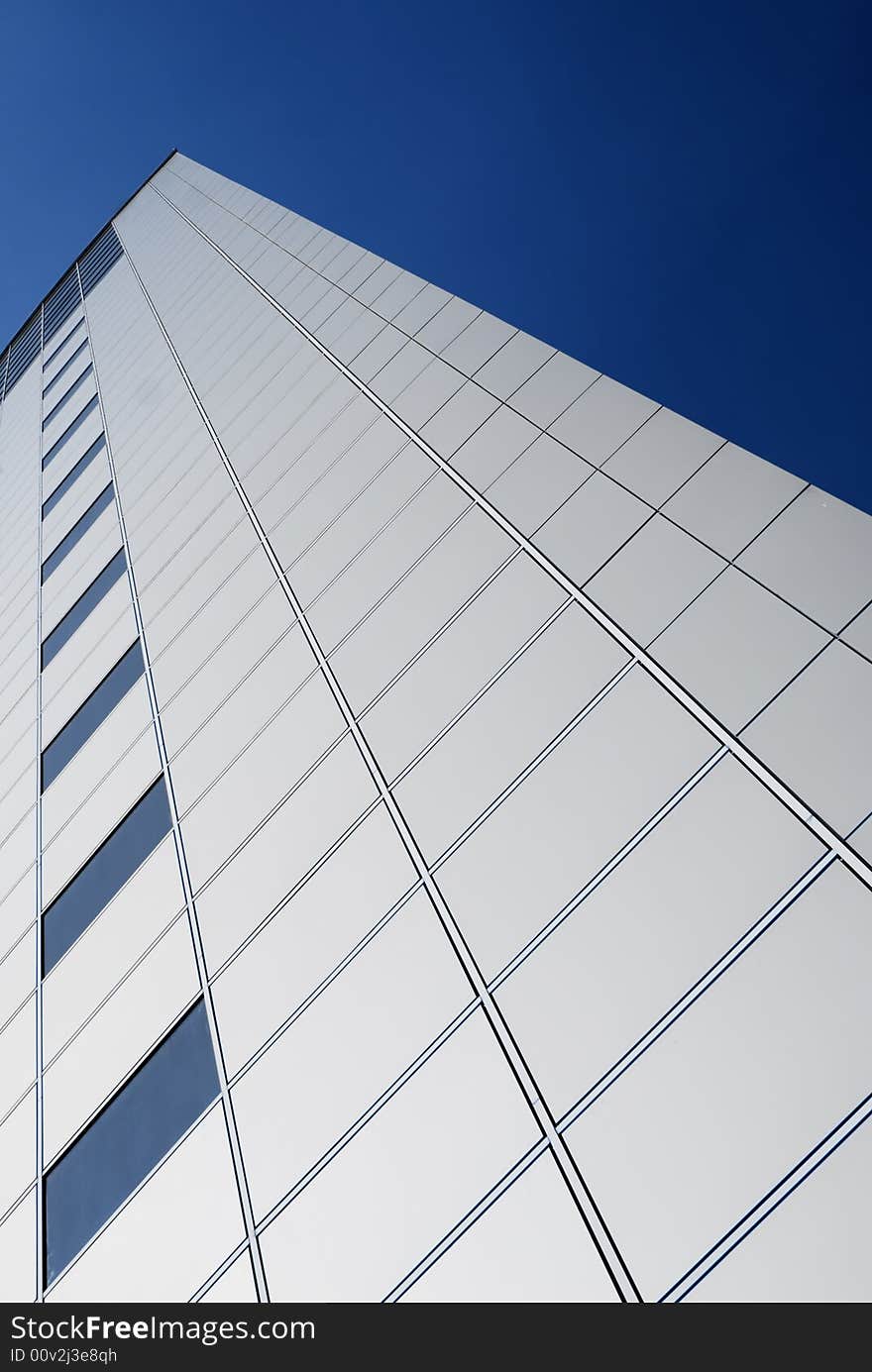 Business tower perspective. Special f/x - blue toned