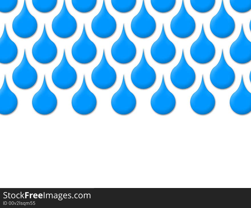 Blue drops on a white background