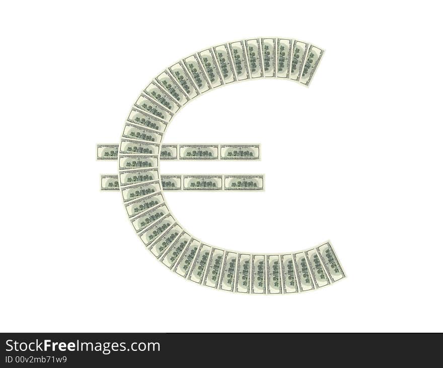 Dollar banknotes on a white background. Dollar banknotes on a white background