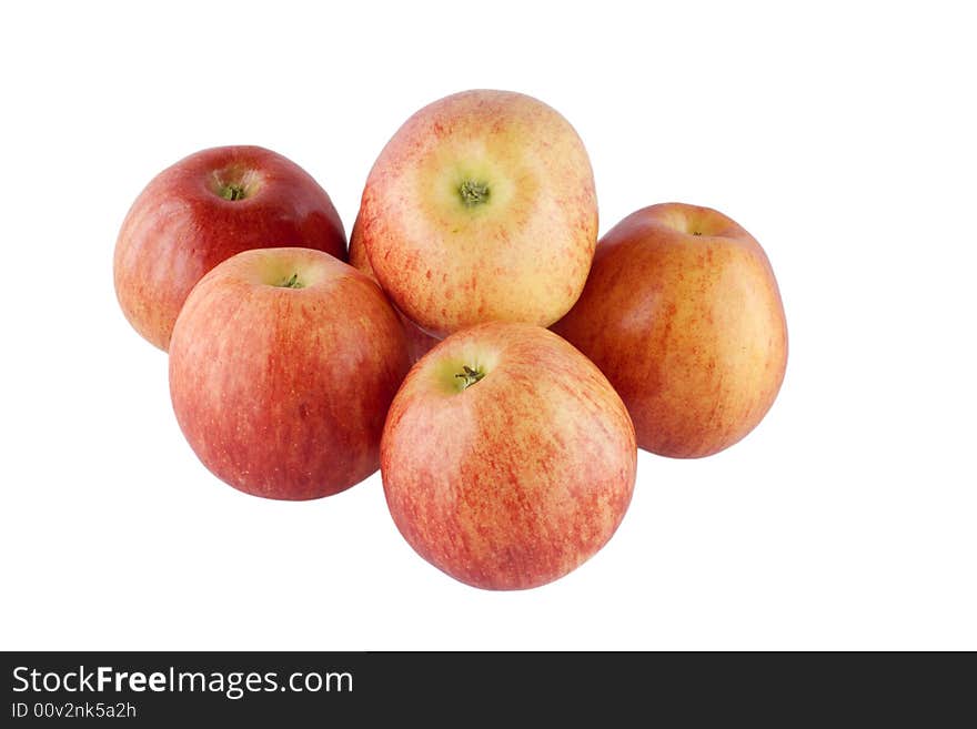 Several Red Apples, Isolated On White