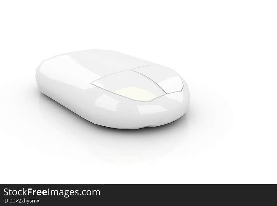 White pc mouse on white background 3