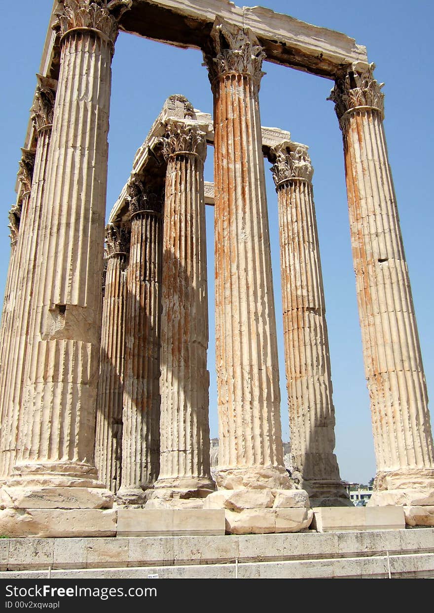 The Temple of Zeus Olympic in Athens, Greece