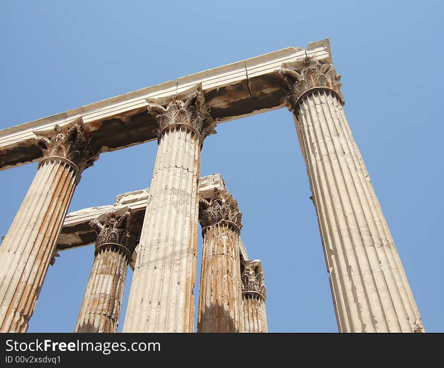 The Temple of Zeus Olympic in Athens, Greece