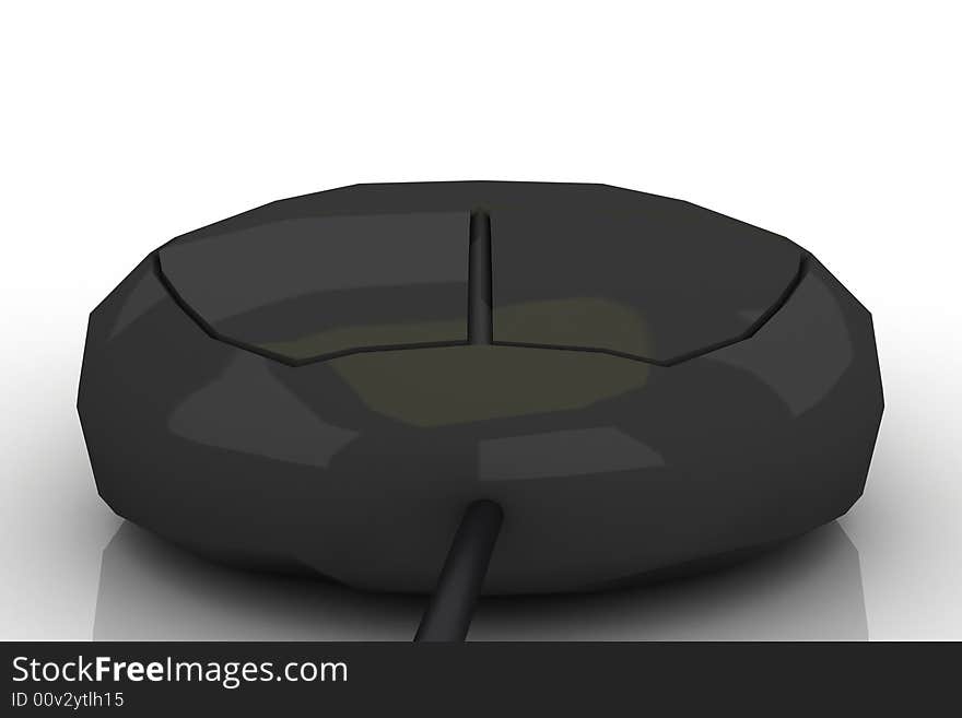 Black pc mouse on white background 3