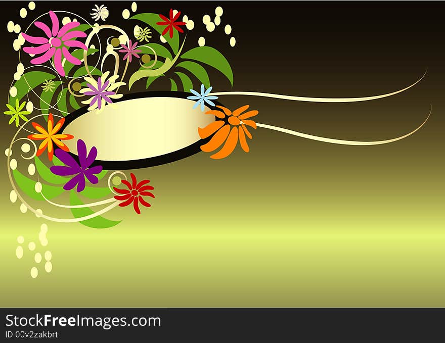 Colorful flowers on shiny background. Colorful flowers on shiny background