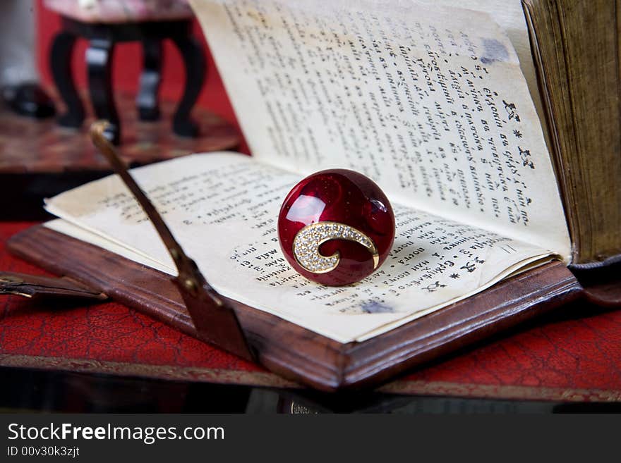 An Old Book Whith Jewellery