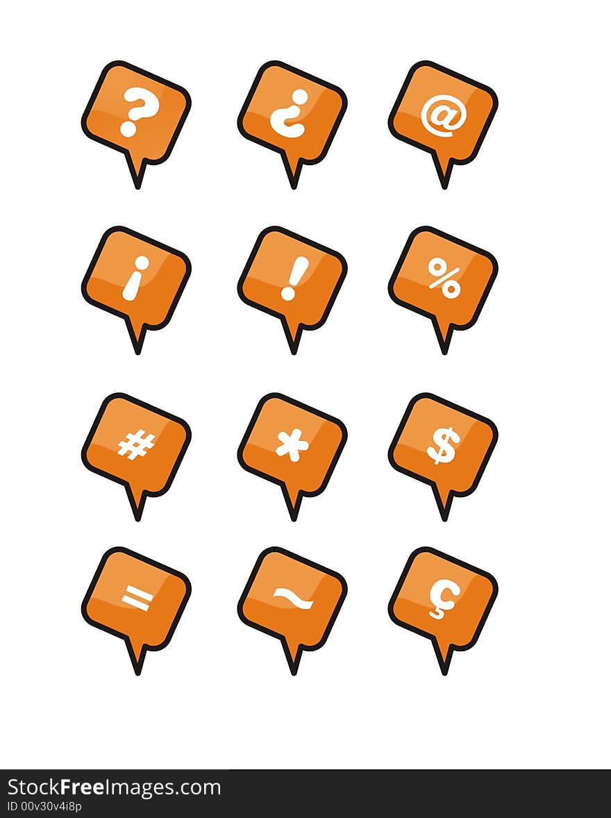 The alphabet on orange tags. The alphabet on orange tags